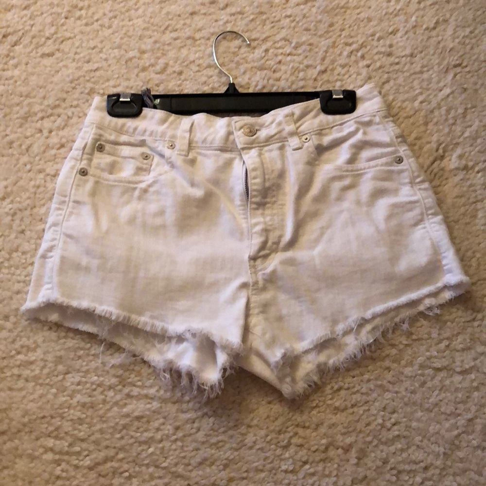White jean shorts